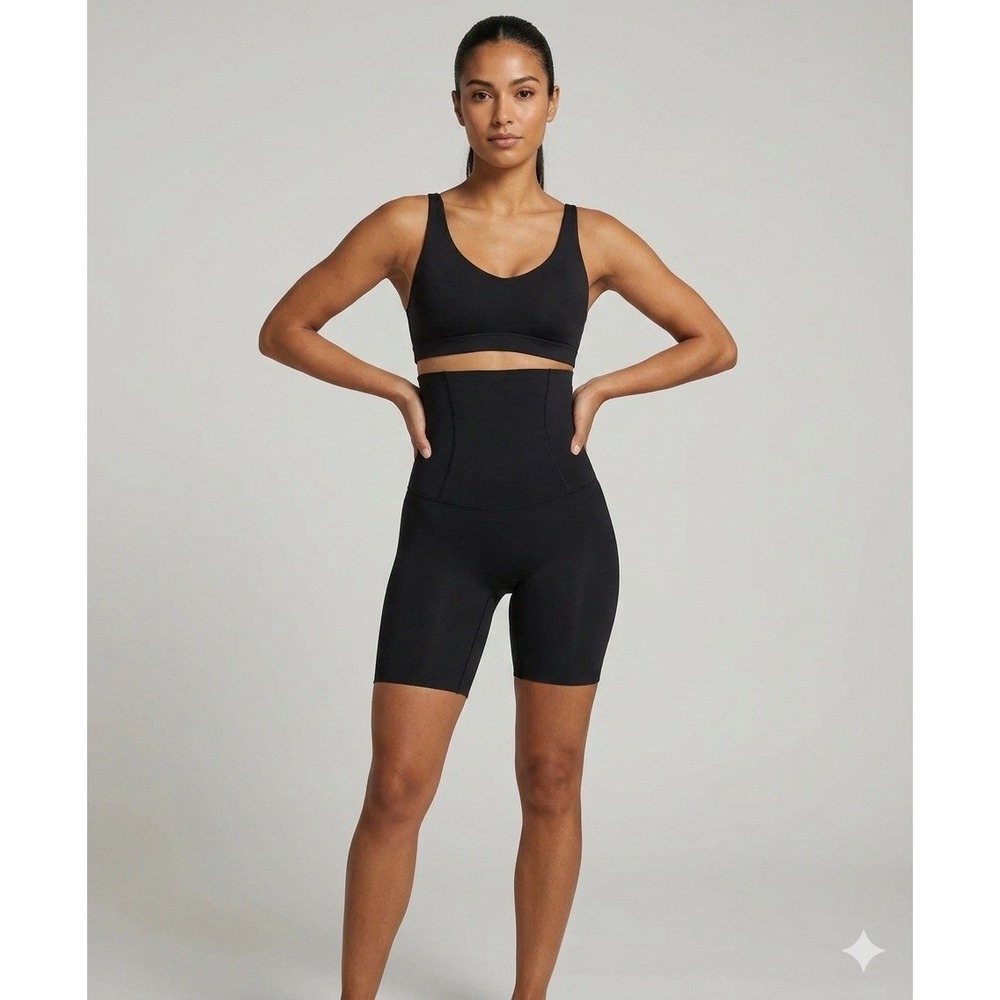 Assets Spanx Women's Shaping High Waist Shorts Mid-thigh Shaper Small - Black